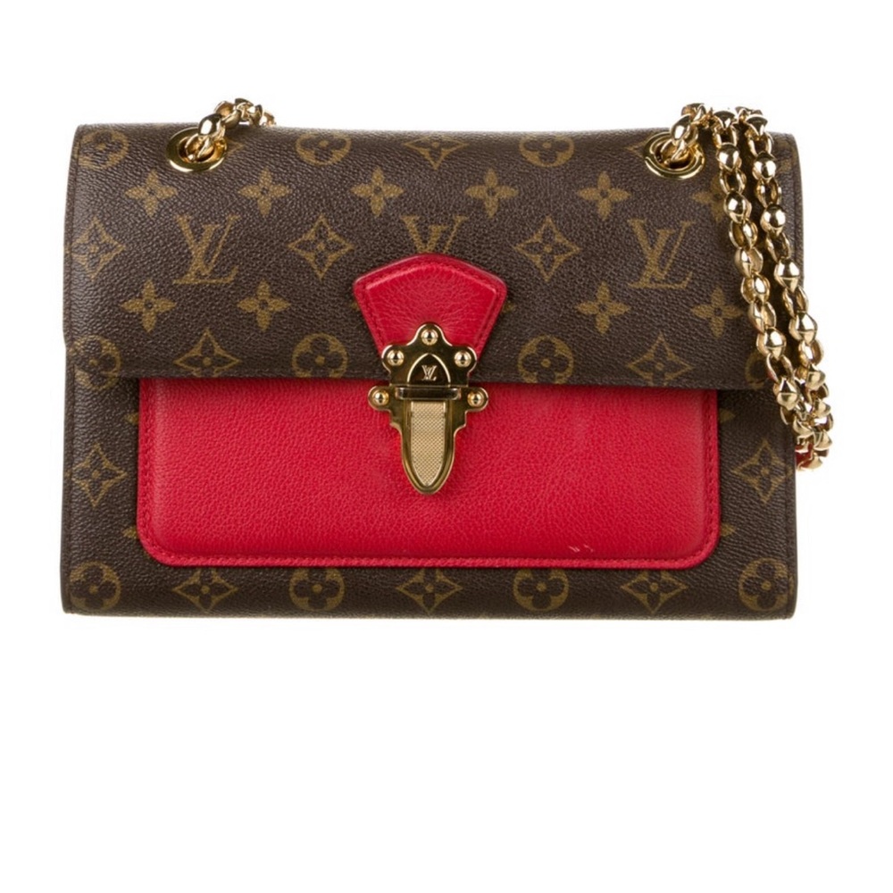 Louis Vuitton Victoire Chain Shoulder Bag Monogram Canvas Brown Cerise M41732